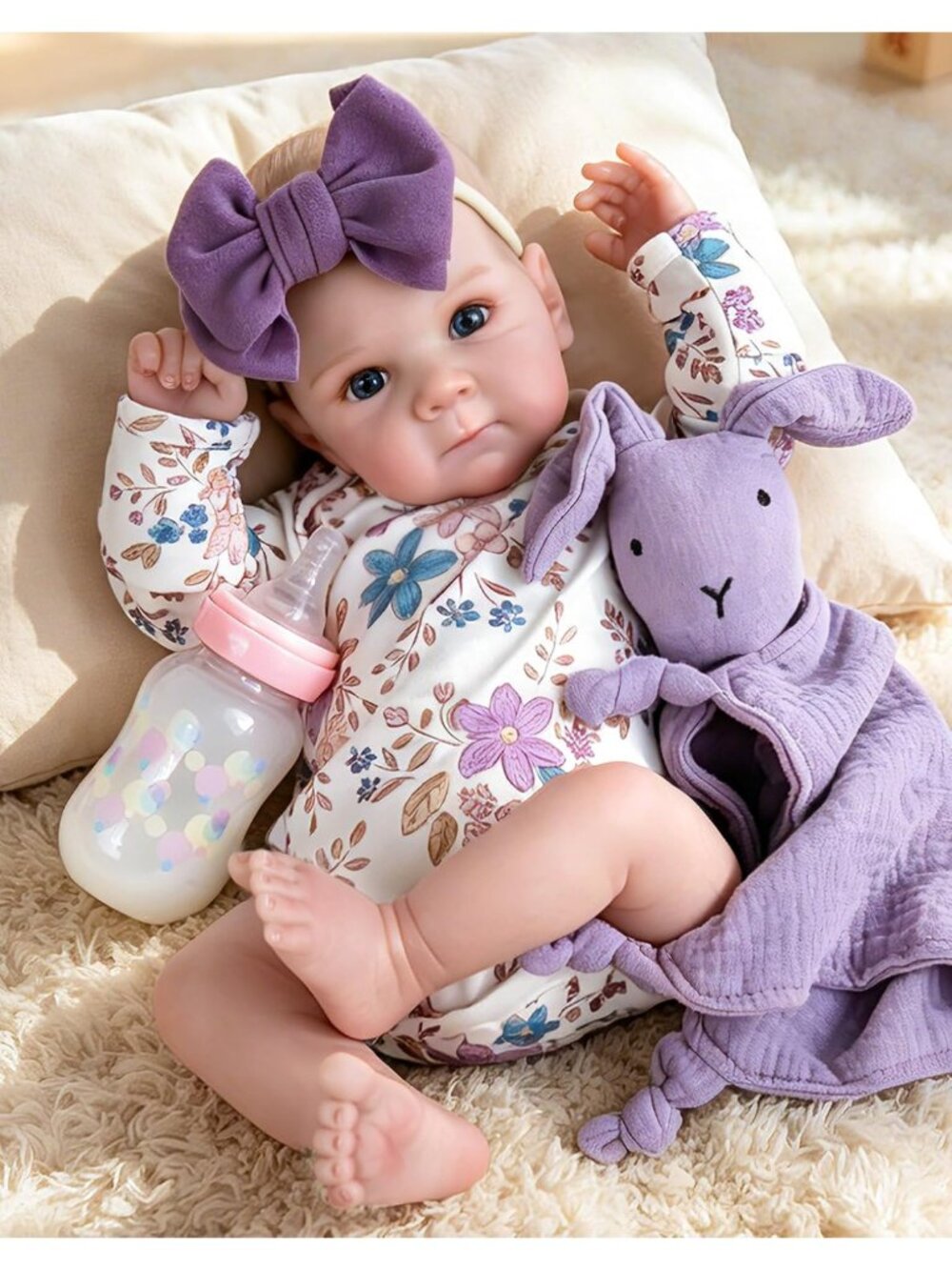 20in Reborn Baby Doll Real Life with Feeding Toy Kit Poseable Set